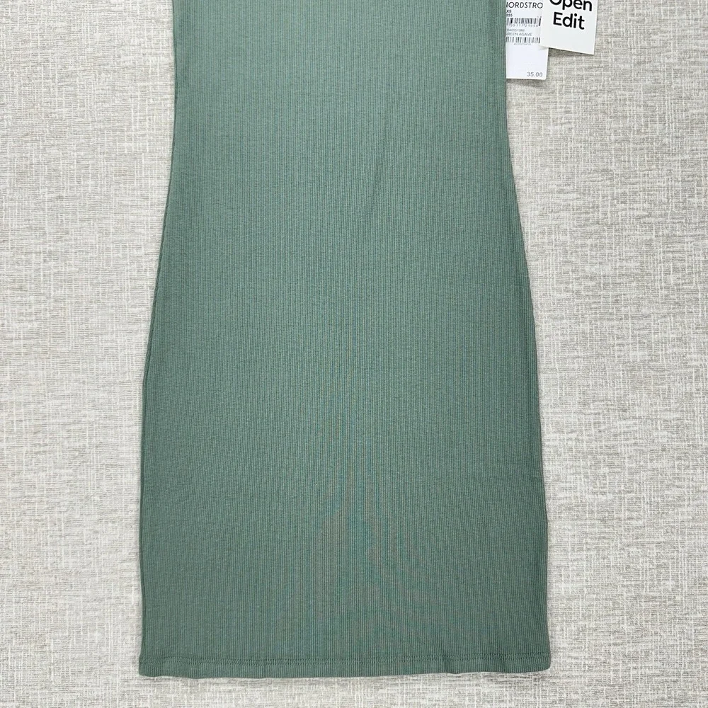 Open Edit Dress Womens Size XS Ribbed Short Sleeve Bodycon NWT‎ Mini Casual